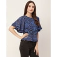 thumbnail image 2 of Moomaya Printed Tops For Women, Lace Flutter Sleeve Viscose Casual Top, 2 of 9
