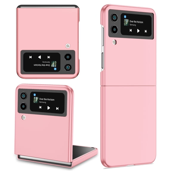 Feishell Ultra Thin Phone Case for Samsung Galaxy Z Flip4 2022,Shockproof Slim Fit Hard PC Hollow Button Comfortable Hand Grip Anti-Scratch Lightweight Durable Phone Case for Women Men,Pink