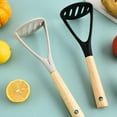 thumbnail image 5 of Miyuadkai Potato Masher Potato Press Black, 2 in 1 Wooden Potato Masher & Garlic Heat Kitchen Gadget for Easy Mashing And, 1*Potato Press, 5 of 9