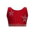 thumbnail image 1 of Yhong Débardeurs de Danse Sans Manches pour Filles, Chemise de Rue Hip Hop Performance Bourgogne 14, 1 of 5