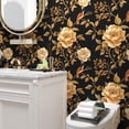 thumbnail image 5 of Vintage Floral Bird Wallpaper Peel and Stick Boho Wallpaper 17.5in x118in Black/Golden Floral Wall Mural Waterproof Self-Adhesive Modern Wall Paper for Bedroom Kitchen Cabinet Drawer Decor, 5 of 16