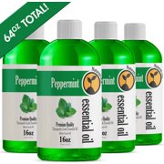 4 Pack - Bulk Size Peppermint Essential Oil (64 Ounce Total) - Therapeutic Grade Essential Oil - 4 Pack of 16oz Bottles