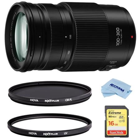 UPC: 0192223112001 | Lumix G Vario 100-300mm f/4.0-5.6 II Lens for Micro Four Thirds  Bundle with Hoya 67mm UV+CPL Filter Kit  32GB SDHC Card