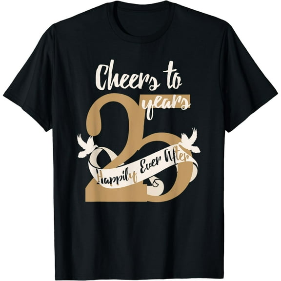 25th Wedding Anniversary T-Shirt Gift For Couples