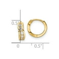 thumbnail image 2 of 14k Gold Polished Cubic Zirconia Wavy Hinged Hoop Earrings 10.3x3.3mm Wide Hoop Earring for Women, 2 of 2