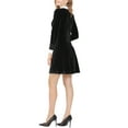 thumbnail image 3 of MODA NOVA Junior's Half Placket Long Sleeve Fit and Flare Dress, 3 of 6