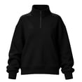 thumbnail image 7 of Diufon Womens Quarter Zip Pullover Long Sleeve Stand-up Collared Sweatshirt Fall Winter Half Zip Light-Fleece Tops, 7 of 7
