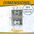 thumbnail image 2 of Caja de interruptores eléctricos metálica Airmont de 6,35 x 10,72 x 6,68 cm, paquete de 2, 2 of 9