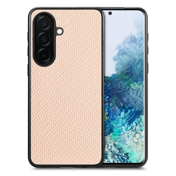 Allytechgroup Fiber Pattern Phone Case for Samsung Galaxy S26, Slim Fit Anti-Fall Anti-Scratch Non-Slip Luxury Folding Shockproof Protective Case for Samsung Galaxy S26, Khaki