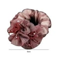 thumbnail image 6 of Mightlink Hair Band Flower Decor Soft Fabric Beads Hair Rope Anti-fall Hair-fixed High Elasticity Long-lasting Ponytail Holder Hair Accessories, 6 of 7