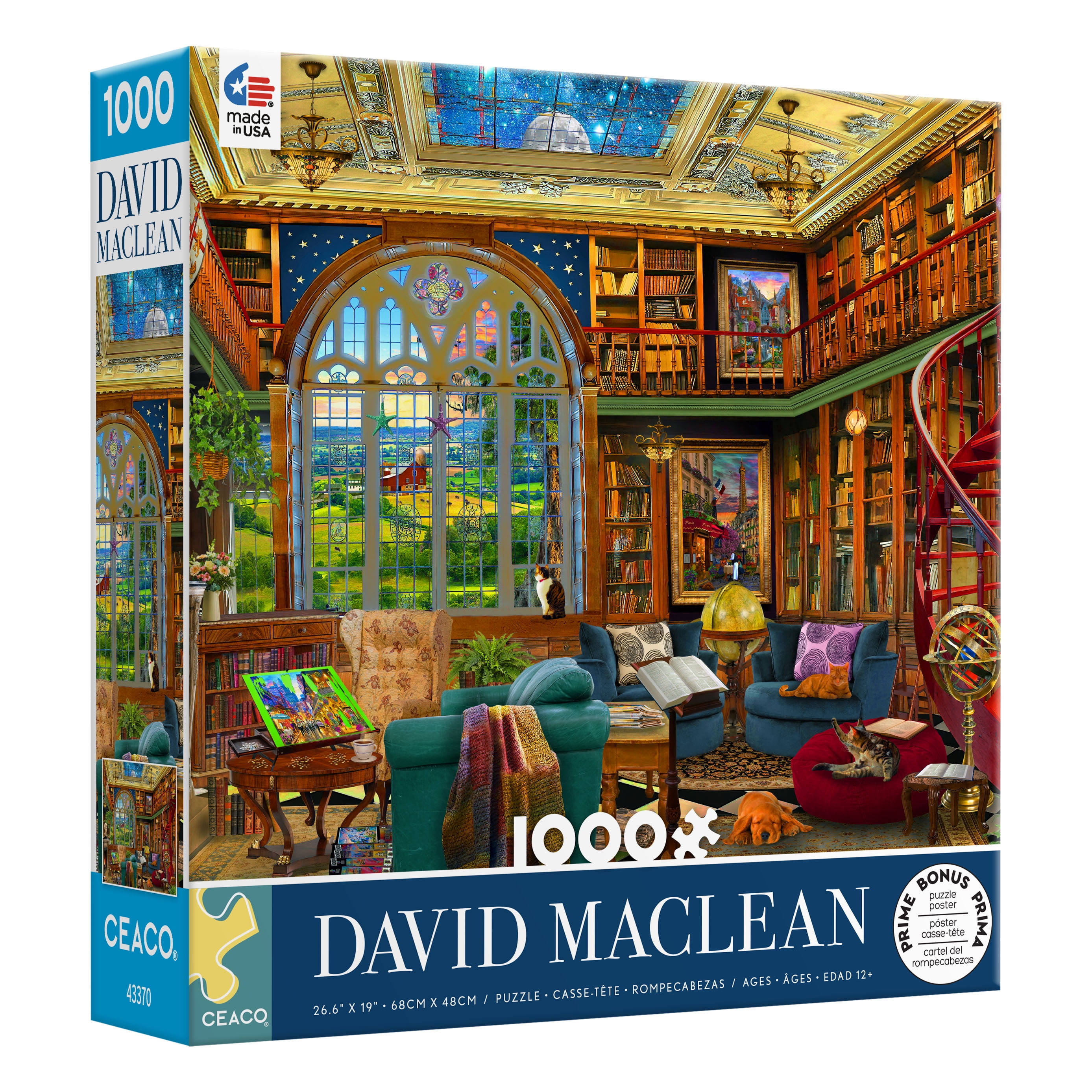 Ceaco 1000 Piece Country Library Interlocking Jigsaw Puzzle