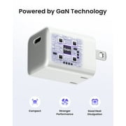 wegear 30W USB C Charger GaN Adapter PD QC 3.0 Fast Charging Foldable Block,White