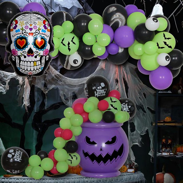 Conjunto de globos de Halloween, decoración de fiesta de Festival de fantasmas transfronterizo, arreglo de atmósfera, tarro de medicina de bruja, conjunto de cadena de globos