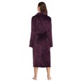 thumbnail image 3 of PajamaX Fleece Womens Bathrobe, Long Plush Robes for Women, Two Side Pockets and Belts, Warm and Cozy (Dark Purple, M), 3 of 6