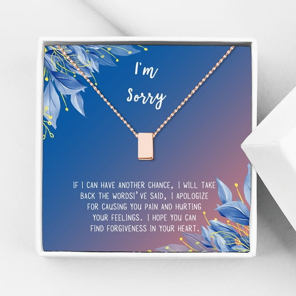 Anavia Anavia I M Sorry Apology Gift Card Necklace Apology Gifts For Her Sorry Quote Apology Gifts For Wife Forgiveness Gift For Girlfriend Rose Gold Cube Blue Orange Gift Card Walmart Com Walmart Com