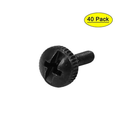 

Uxcell M3 x 10mm Knurled Head Thumb Screw Black for Computer PC Case (40-pack)