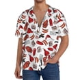 thumbnail image 3 of Wukai Red Food Men's Casual Short-Sleeve Button Down Shirt - Lightweight Summer Dress Shirt for Daily Wear-3X-Large, 3 of 7