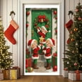 thumbnail image 4 of Honmine Christmas Door Curtain Banner, Outdoor Photo Background with Elves Celebration Design, Party Hanging Fabric Decor for Christmas Day Events, Seasonal Display, Festive Entrance Enhancement, 4 of 6