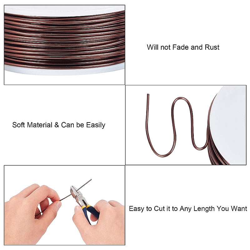 DIY Jewelry Kits with Aluminum Wire and Iron Side Cutting Pliers Sienna 1mm about 23m/roll 6rolls/set