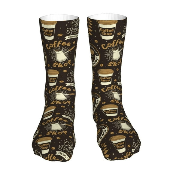 KLL coffee shop house Print Womens Crew Socks Athletic Middle Tube Long Socks Novelty Socks Gifts For Men