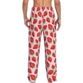 thumbnail image 3 of Uemuo Strawberries Pattern Men's Wide Leg Palazzo Lounge Pants with Pockets Light Weight Loose Comfy Casual Pajama Pants-, 3 of 9
