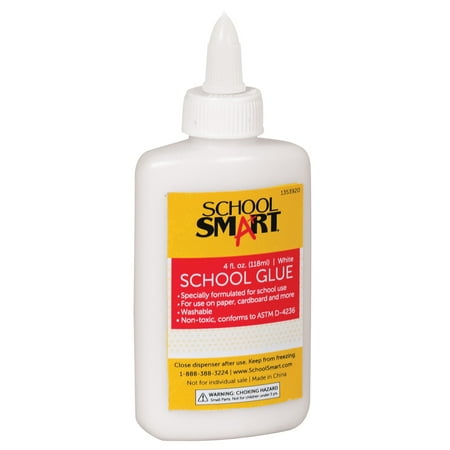 School Smart Washable School Glue  4 Ounce Squeeze Bottle  Pack of 48