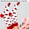 thumbnail image 4 of Cotton Middle Calf Socks with Heart Lips Pattern for Valentines Day Women and Men Novelty Festival Fun Calf Socks Gift, 4 of 9