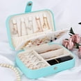thumbnail image 3 of Jewelry Box Organizer Portable Travel Leather Jewellery Ornaments Case Storage, 3 of 8