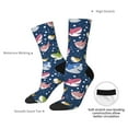 thumbnail image 4 of Rateoe Colorful Cartoon Shark for Women Casual Calf Socks - Cute Crew Socks - Thin Soft Above Ankle Socks Size 5-11, 4 of 6