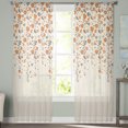 thumbnail image 3 of Weeping Flowers Semi Sheer Curtains 72 Inch Length 2 Panels Set,Orange Grey Spring Floral Botanical Rustic Burlap Sheer Kitchen Curtain Voile Window Curtain for Living Room Bedroom Rod Pocket Drapes, 3 of 7