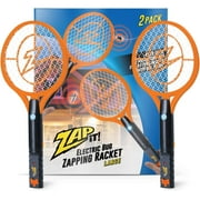Zap It! Bug Zapper Rechargeable Racket, 4,000 Volt, USB Charging Cable, 2 Pack (Large, Orange)