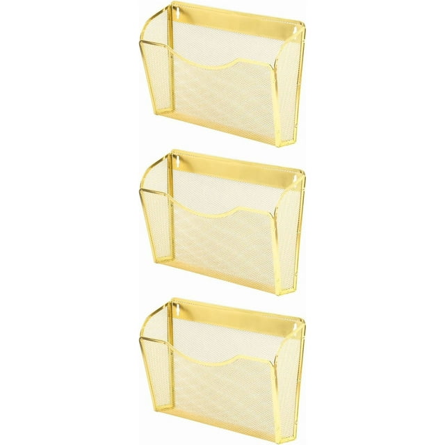 Magnetic Single Pocket Mesh Hanging File Organizer Vertical Wall Mounted Magazine File Holder Mount Basket Mail Paper Document Folder Organizing for Office Home and School