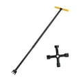 thumbnail image 2 of Llave para medidor de agua, resistente, multifuncional, de 4 vías, herramienta de plomería para jardín, herramienta para cortar el agua de grifos y Telescópico amarillo, 2 of 8