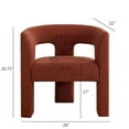 thumbnail image 6 of LOCUS BONO Boucle Accent Chair, Modern Living Room Chair, Comfy Barrel Armchair Single Sofa Chair for Bedroom, Office, Fully Assembled (Rust/Dark Orange), 6 of 6