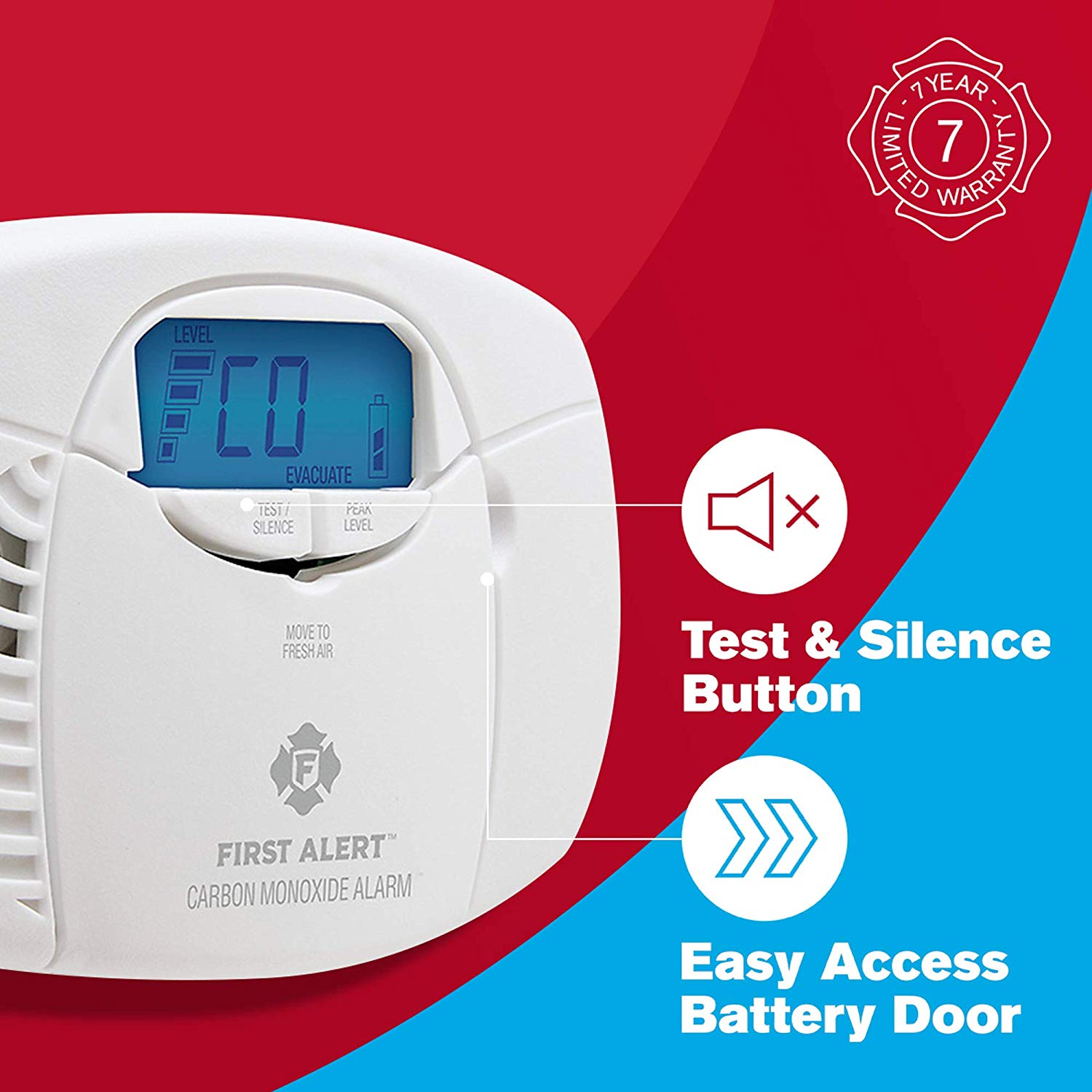 First Alert CO410 Battery-Powered Carbon Monoxide Alarm with Digital Display - image 4 of 7