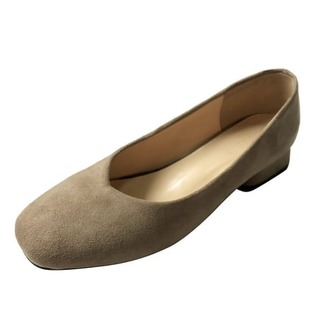 

KI-8jcuD Women S Lace-Up Ankle Round Toe Flat Camel Plaid Shoes Ladies Fashion Solid Color Suede Square Head Shallow Mouth Thick Heel Casual Single Shoes Casual Shoes For Women Leather Extra Wide Wo
