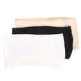 thumbnail image 1 of Tops de tubo bandeau elásticos sin tirantes para mujer, 3 colores, sin relleno, talla L (negro, blanco y nude), 1 of 5