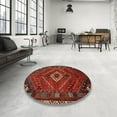 thumbnail image 4 of Ahgly Company Machine Washable Indoor Square Traditional Sienna Brown Area Rugs, 4' Square, 4 of 7