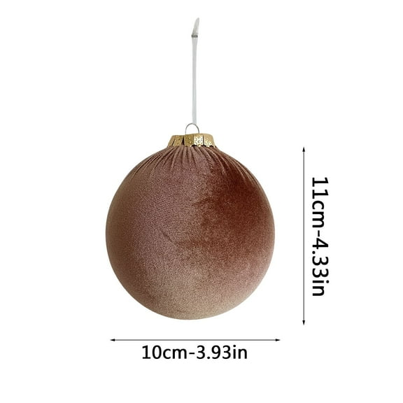 OAVQHLG3B 4Pcs Christmas Tree Ornaments Velvet Balls Shatterproof Christmas Tree Ornaments Velvet Balls, for Xmas Wedding Party Holiday Decorations