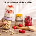 thumbnail image 5 of Sindcom 6-Pack 17oz Colorful Glass Overnight Oats Jars with Lids - Leakproof BPA-Free Meal Prep Containers for Breakfast & Snacks, 5 of 7