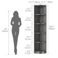 thumbnail image 6 of Dextrus 70.8" Corner Shelf, 5 Tier Corner Bookshelf and Bookcase, Modern Open Free Standing Shelving Unit Wooden Display Rack Storage Shelves , Gray, 6 of 7