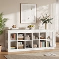 thumbnail image 3 of 12 Cube Organizer Bookcase, 2-Tier Open Storage Shelf, 52" Horizontal Bookshelf for Living Room, Bedroom, Office, Toy or Display Storage, 3 of 8