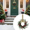 thumbnail image 2 of 1 Pcs 10''x10'' Christmas Cabinet Wreaths for Kitchen with Ribbon Bows,Red Berry Small Winter Window Wreath Garland for Door Window Farmhouse Christmas Party Decorations(Beige), 2 of 6
