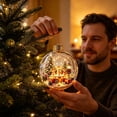 thumbnail image 4 of Lighted Christmas Ball Ornaments Clear Miniature Winter Scene Baubles with Glowing LED for Holiday Tree Decor, 4 of 6
