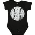 thumbnail image 3 of Inktastic Distressed Baseball in White Boys or Girls Baby Bodysuit, 3 of 5