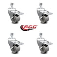 thumbnail image 2 of Semi Steel Swvl TS Caster Set 4 w/3" Wheel&12mm Stem-4 Swvl w/TTL BRK, 2 of 2