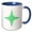 Blue/White, variant on 3drose, Polygonal Isolated Colorful Abstract Mosaic Star Polygon, 11oz Two-tone Green Mug