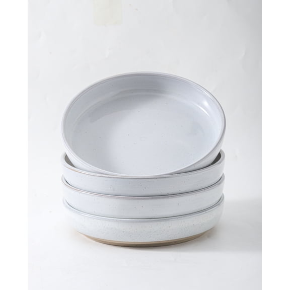 Tikooere ,26OZ Rustic Speckled Two-Tone White & Tan Ceramic Soup Bowl