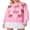 Pink, variant on Women's Sequins Oversized Sweatshirt Bow Drop Shoulder Long Balloon Sleeve Round Neck Casual Tops
