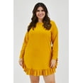 thumbnail image 1 of Vestido con olán Roman Fashion 1270 Mostaza Talla 38, 1 of 7